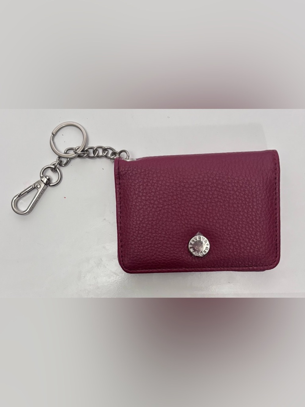 Steve Madden Bfold Clip On Card Case Wallet with Keyring (Cranberry)